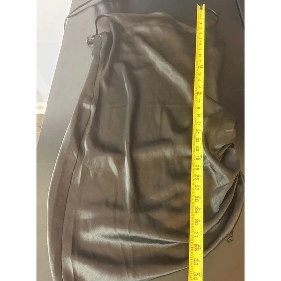 Forever‎ 21 Womens Large Slip Dress Black Satin Silky Midi Dress HOCO Going Out - Picture 4 of 6